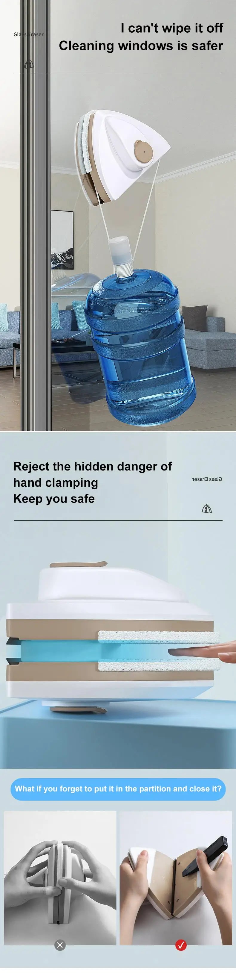 Magnetic Glass Smart Window Cleaning Tool
